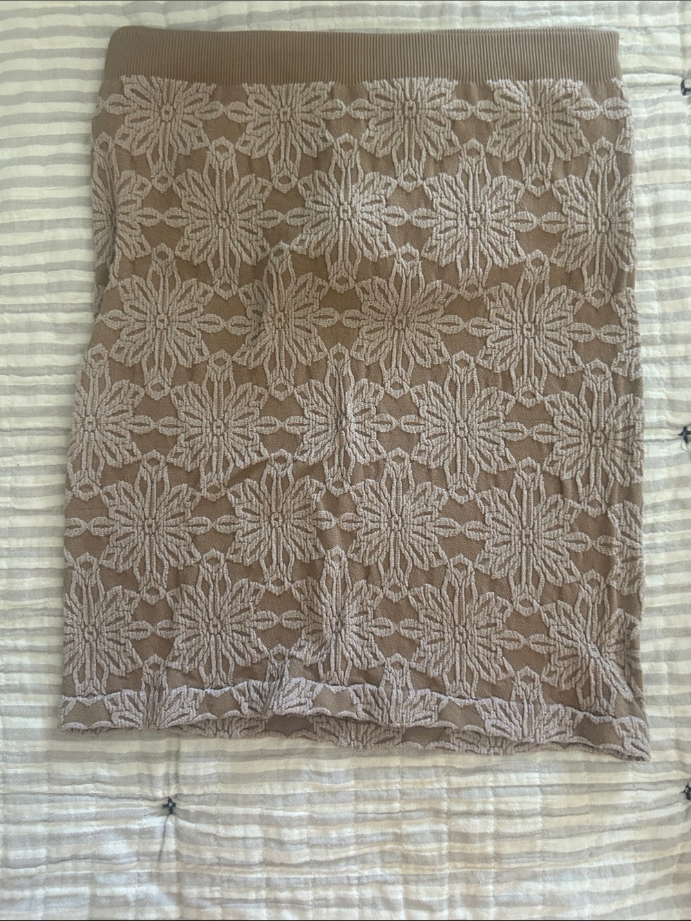 Strapless Jacquard Top in Taupe